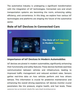 Future Of Iot In The Automotive Industry Connected Cars And Smart ...