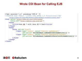 40
Wrote CDI Bean for Calling EJB
 