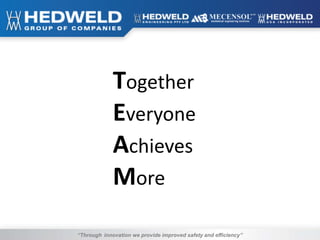 “Through innovation we provide improved safety and efficiency”
Together
Everyone
Achieves
More
 