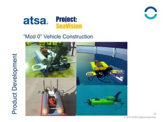 © 2013 ATSA Defence Services
ProductDevelopment
14
SeaVision
“Mod 0” Vehicle Construction
 
