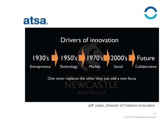 © 2013 ATSA Defence Services
17
Jeff Julian, Director of Creative Innovation
 