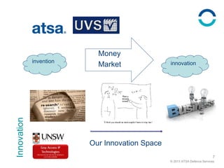 © 2013 ATSA Defence Services
Innovation
Our Innovation Space
7
invention innovation
Money
Market
 