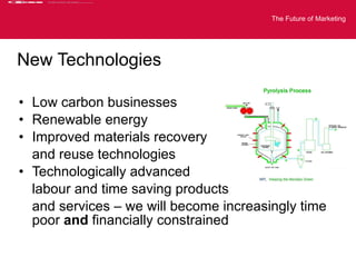 New Technologies <ul><li>Low carbon businesses </li></ul><ul><li>Renewable energy </li></ul><ul><li>Improved materials rec...