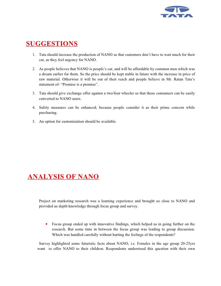 Tata Nano The People S Car Case Analysis Tata Nano The People S Car Case Analysis