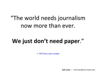 The Future of News(papers)