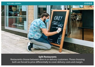 Split Restaurants
Restaurants choose between dine-in or delivery customers. Those choosing
both are forced to price differ...