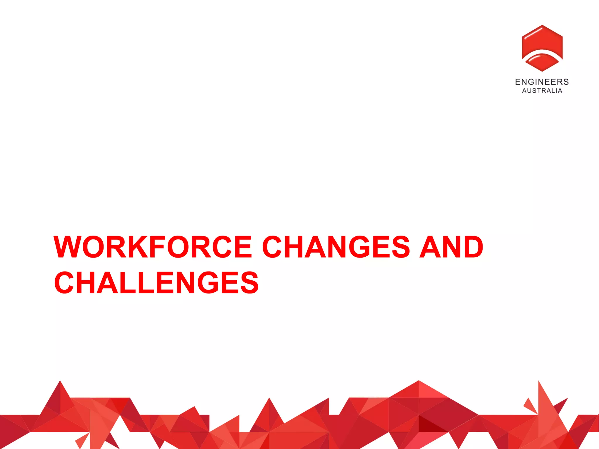 WORKFORCE CHANGES AND
CHALLENGES
 