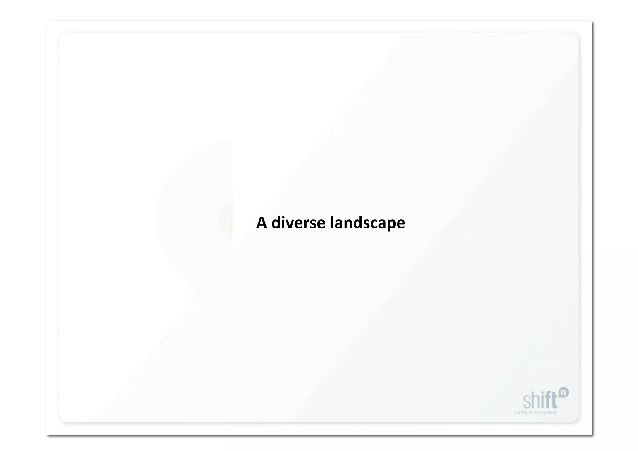 A diverse landscape 




Shiftn, ©2010
www.shiftn.com                          3
 