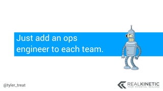 @tyler_treat
Just add an ops
engineer to each team.
 