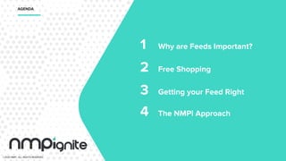 1 Why are Feeds Important?
AGENDA
2 Free Shopping
3 Getting your Feed Right
4 The NMPi Approach
©2020 NMPi. ALL RIGHTS RESERVED.
 