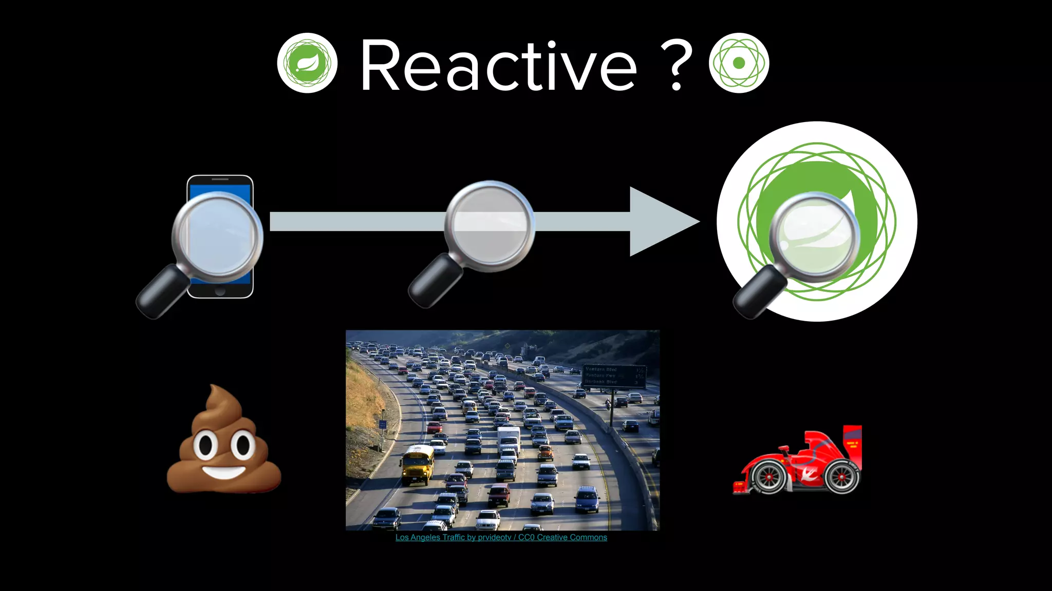 Reactive ?
🔎
🏎
🔎
💩
🔎
Los Angeles Traffic by prvideotv / CC0 Creative Commons
 