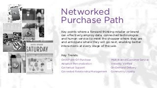 Networked
Purchase Path
Key points where a forward thinking retailer or brand
can effectively employ data, connected techn...