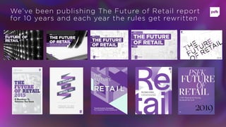 We’ve been publishing The Future of Retail report
for 10 years and each year the rules get rewritten
 