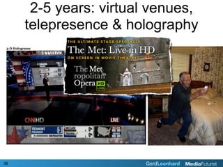 2-5 years: virtual venues,
     telepresence & holography




38
 