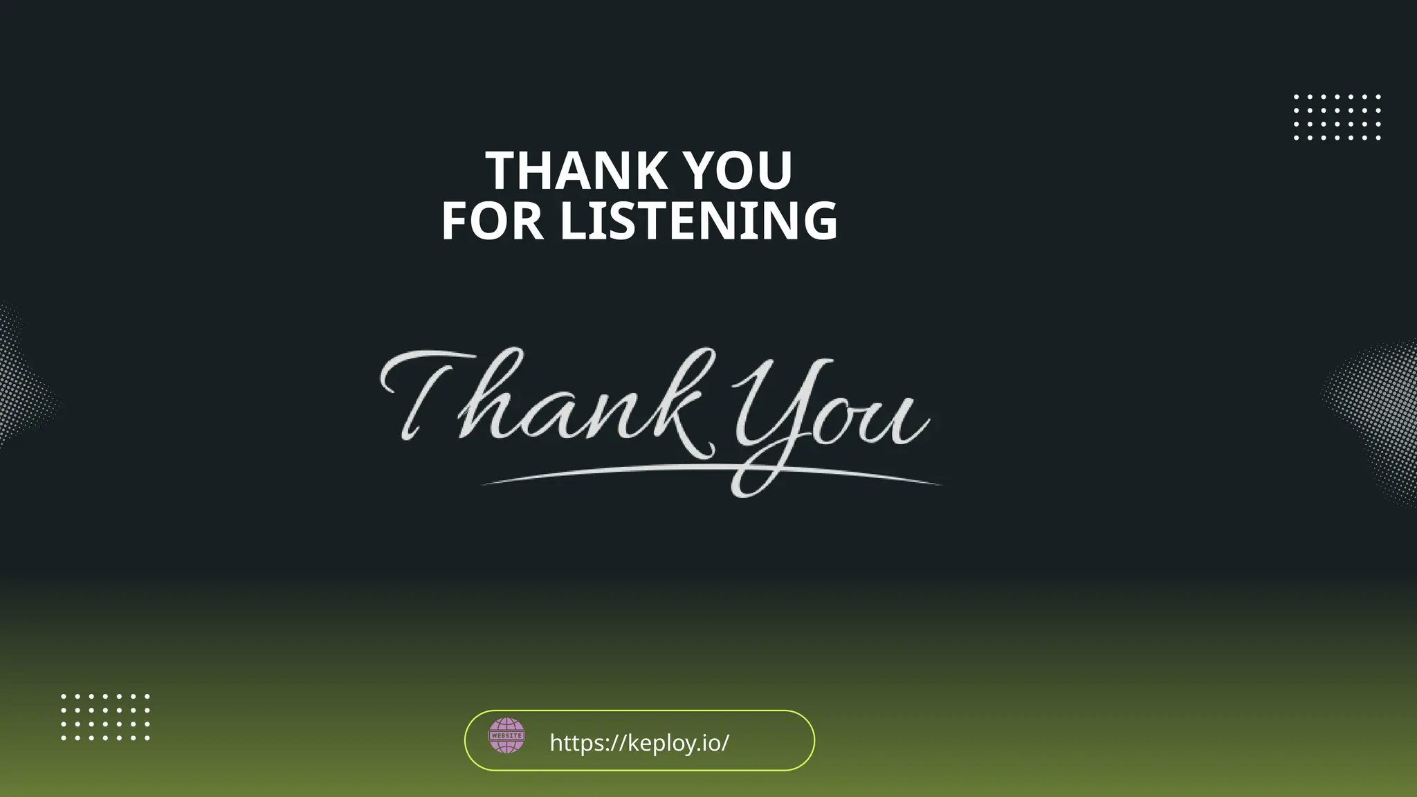 THANK YOU FOR LISTENING https://keploy.io/ 
