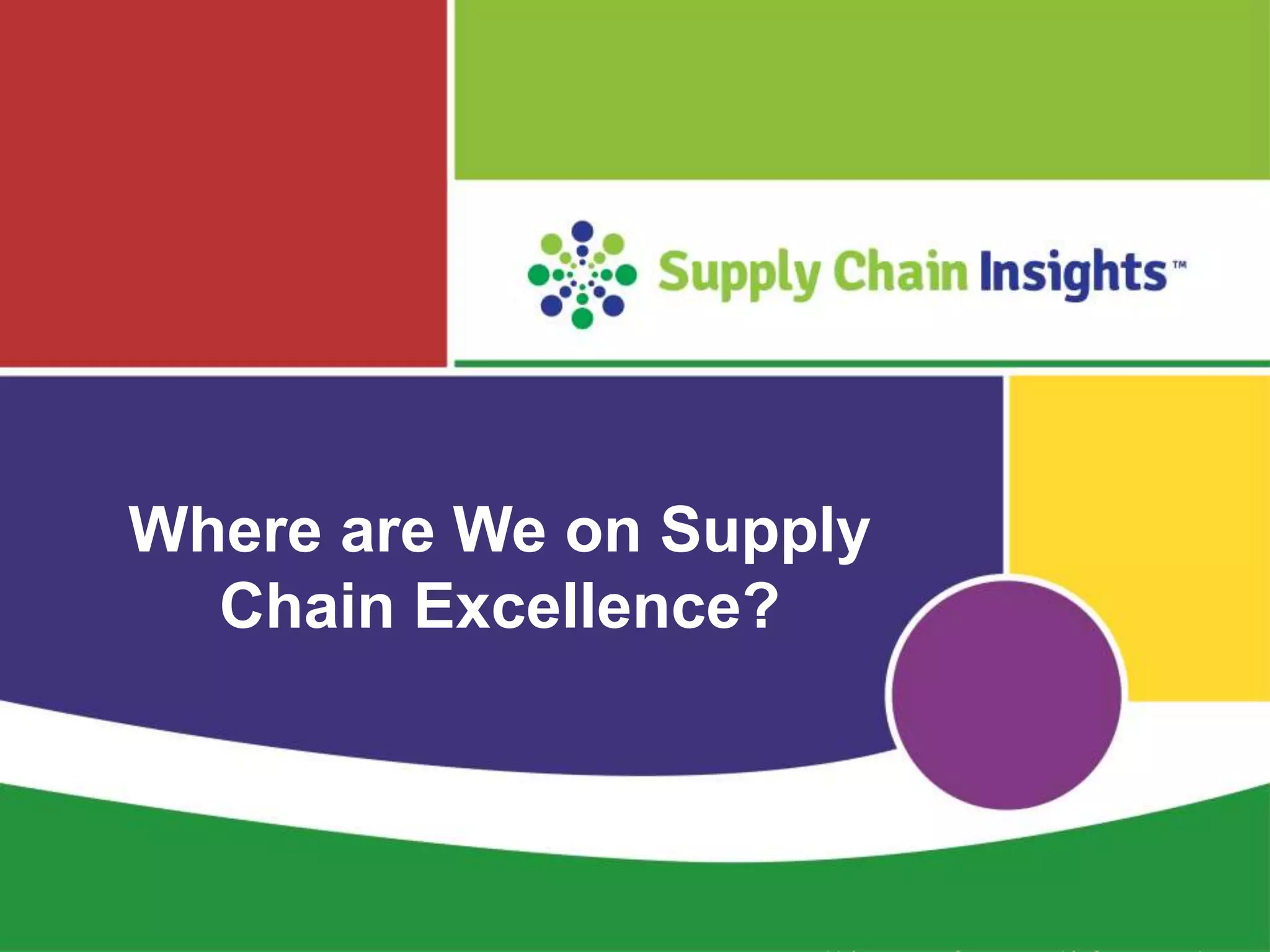 Supply Chain Insights LLC Copyright © 2015, p. 23
Where are We on Supply
Chain Excellence?
 