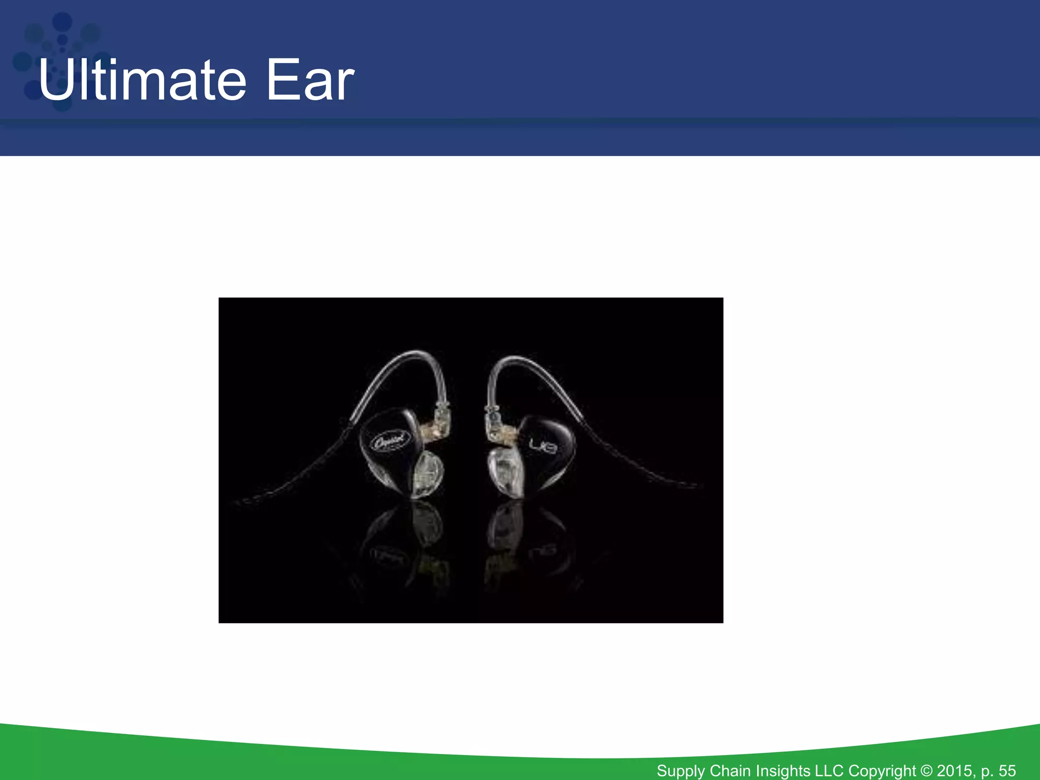 Supply Chain Insights LLC Copyright © 2015, p. 55
Ultimate Ear
 