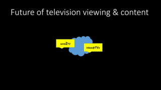 Future of television viewing & content 
inbox@TVe 
send2TV 
 