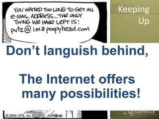 KeepingUpDon’t languish behind,The Internet offersmany possibilities!36