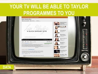 YOUR TV WILL BE ABLE TO TAYLOR
        PROGRAMMES TO YOU




DATA
 