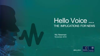 @risj_oxford
Nic Newman
November 2018
Hello Voice ….
THE IMPLICATIONS FOR NEWS
 