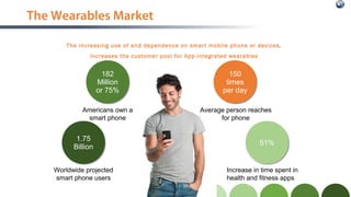 The Wearables Market
The increasing use of and dependence on smart mobile phone or devices,
increases the customer pool fo...
