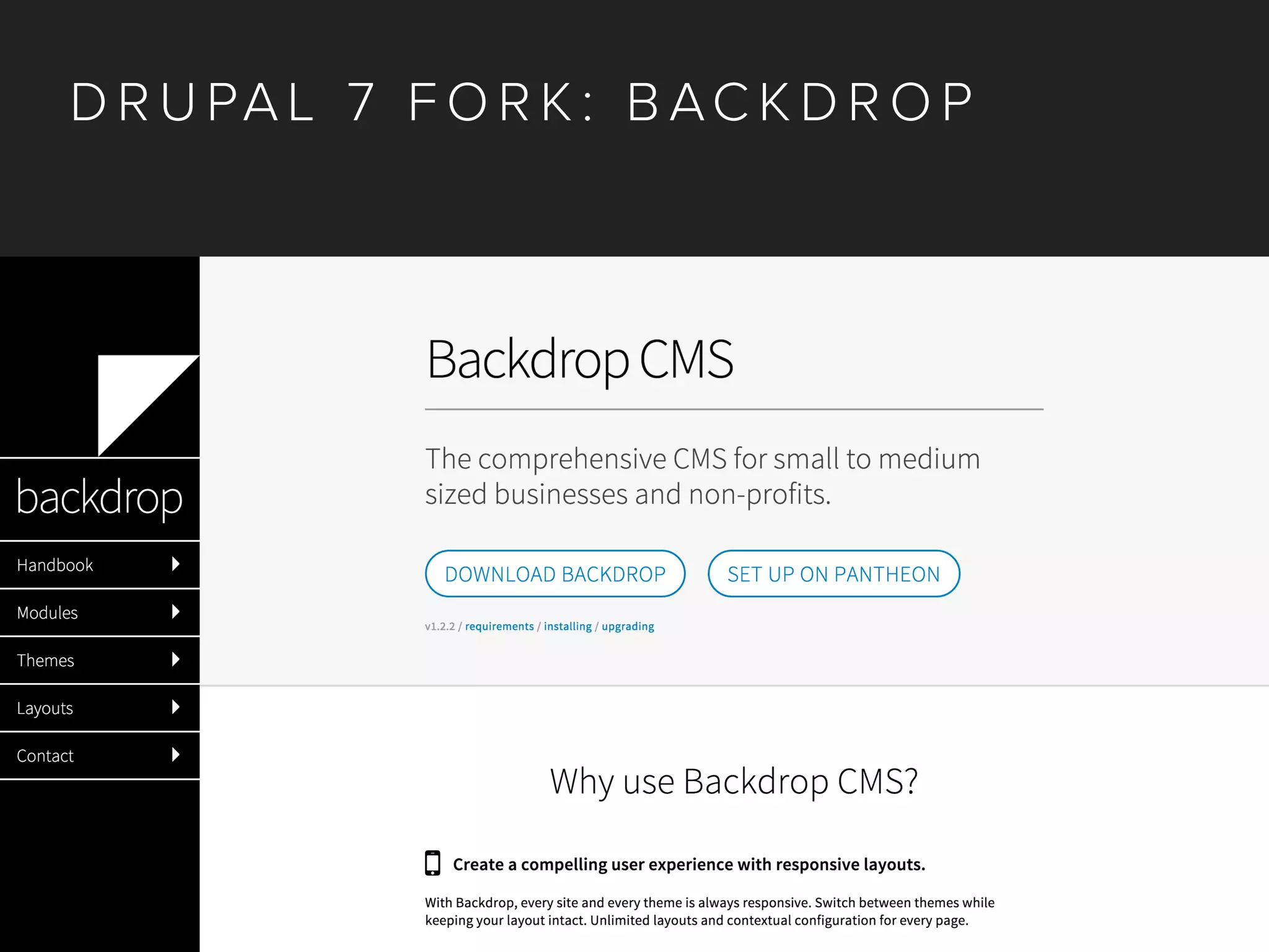 D R U PA L 7 F O R K : B AC K D R O P
 