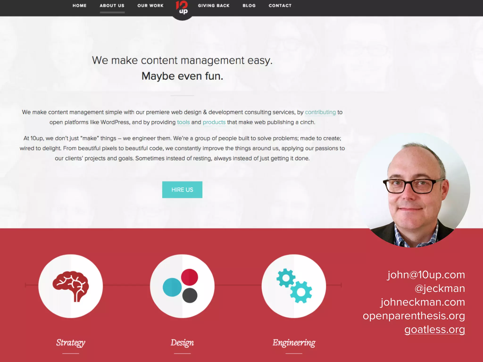 P H OTO C R E D I T S
1. https://cup2013.wordpress.com/2010/12/23/touch-up/
2. https://en.wikipedia.org/wiki/Looking_Backward#/
media/File:Looking_Backward.jpg, https://
upload.wikimedia.org/wikipedia/commons/0/0b/
Edward_Bellamy_-_photograph_c.1889.jpg
3. None
4. http://www.rowthree.com/2010/05/06/tcm-ﬁlm-festival-
the-complete-metropolis-1927/
5. http://whysoblu.com/the-elysium-movie-review/, http://
timsﬁlmreviews.com/2013/04/11/elysium-trailer-1-
review/
6. http://www.screenhead.com/details-of-blade-runner/
7. None
8. None
9. http://time.com/3879428/children-at-a-puppet-show-
paris-1963/
10. https://pantheon.io/blog/decoupled-architecture-
wordpress-and-drupal
11. https://make.wordpress.org/core/2015/05/27/
metadata-api-project-reborn-the-new-ﬁelds-api-
project/
12. https://en.wikipedia.org/wiki/Writing#/media/
File:Stipula_fountain_pen.jpg
13. None
14. None
15. http://www.ﬂickr.com/photos/thomashawk/
4595386436/
16. https://www.ﬂickr.com/photos/quinnanya/
5403093622
17. http://blog.semilshah.com/2013/05/15/the-enterprise-
in-lay-terms/
18. http://imgkid.com/building-framework.shtml
19. https://en.wikipedia.org/wiki/Fork
20. https://backdropcms.org/
21. None
22. https://backdropcms.org/philosophy and https://
wordpress.org/about/philosophy/
23. None
24. None
25. None
26. None
27. None
28. https://imspmn.ﬁles.wordpress.com/2015/07/
tomorrowland-wolf-quote.png & http://
1.bp.blogspot.com/-ccQRNivHZgo/ViV2mevqzhI/
AAAAAAABCho/sqqVZMnuOGY/s1600/
tomorrowland2.jpg
29. http://make.wordpress.org/
30. https://www.youtube.com/watch?v=JwL0HZSc2Sc
 