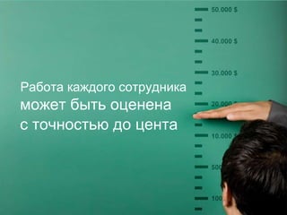 Работа каждого сотрудника может быть оценена с точностью до цента 