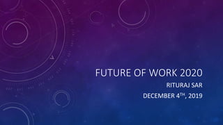 FUTURE OF WORK 2020
RITURAJ SAR
DECEMBER 4TH, 2019
 