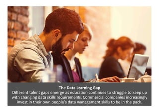 The	
  Data	
  Learning	
  Gap	
  	
  
Diﬀerent	
  talent	
  gaps	
  emerge	
  as	
  educa0on	
  con0nues	
  to	
  struggl...