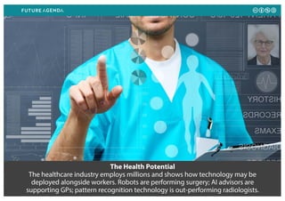 The Health Potential
The healthcare industry employs millions and shows how technology may be
deployed alongside workers. ...