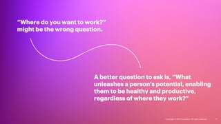 “Where do you want to work?”
might be the wrong question.
A better question to ask is, “What
unleashes a person's potentia...