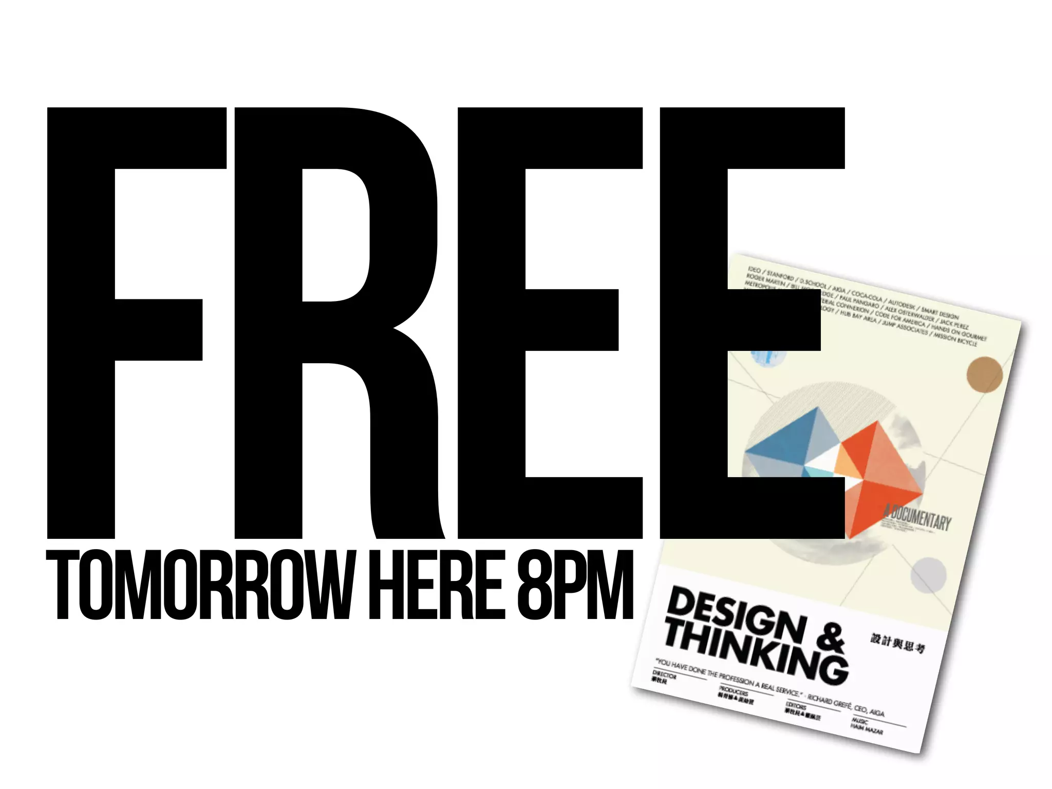 FREE
tomorrow HERE 8pm
 