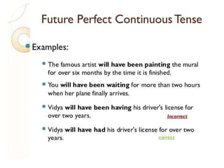 Future perfect continuous tense