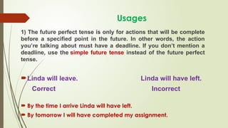 The usage and structure of future perfect tense | PPTX