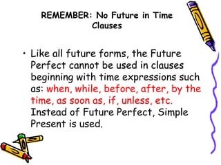 Future perfect tense and time words | PPT