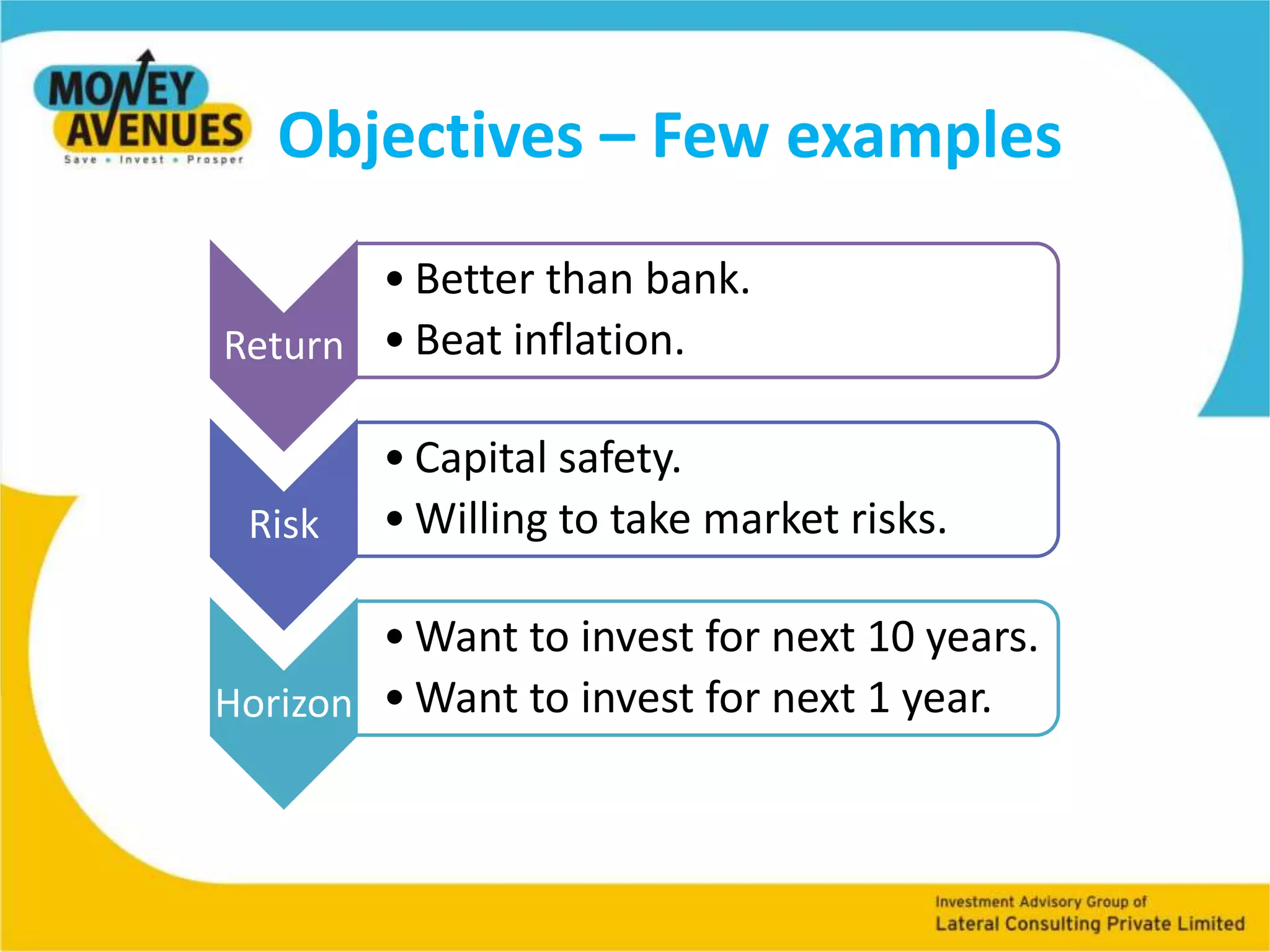 Goals – Few examples