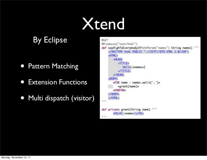 Xtend Pattern Matching | future programming languages Xtend Pattern Matching | future programming languages