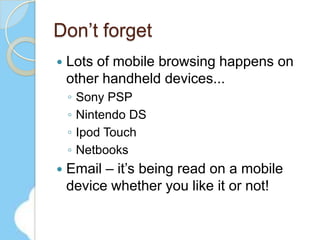 What does this mean?Trust and attention - key to successIt takes timeYou cannot demand attentionWhat’s important to you is not important to anyone elseMake it easy for other people to spread the word for youA good propositionIf you get it right, you can build loyalty on the momentum