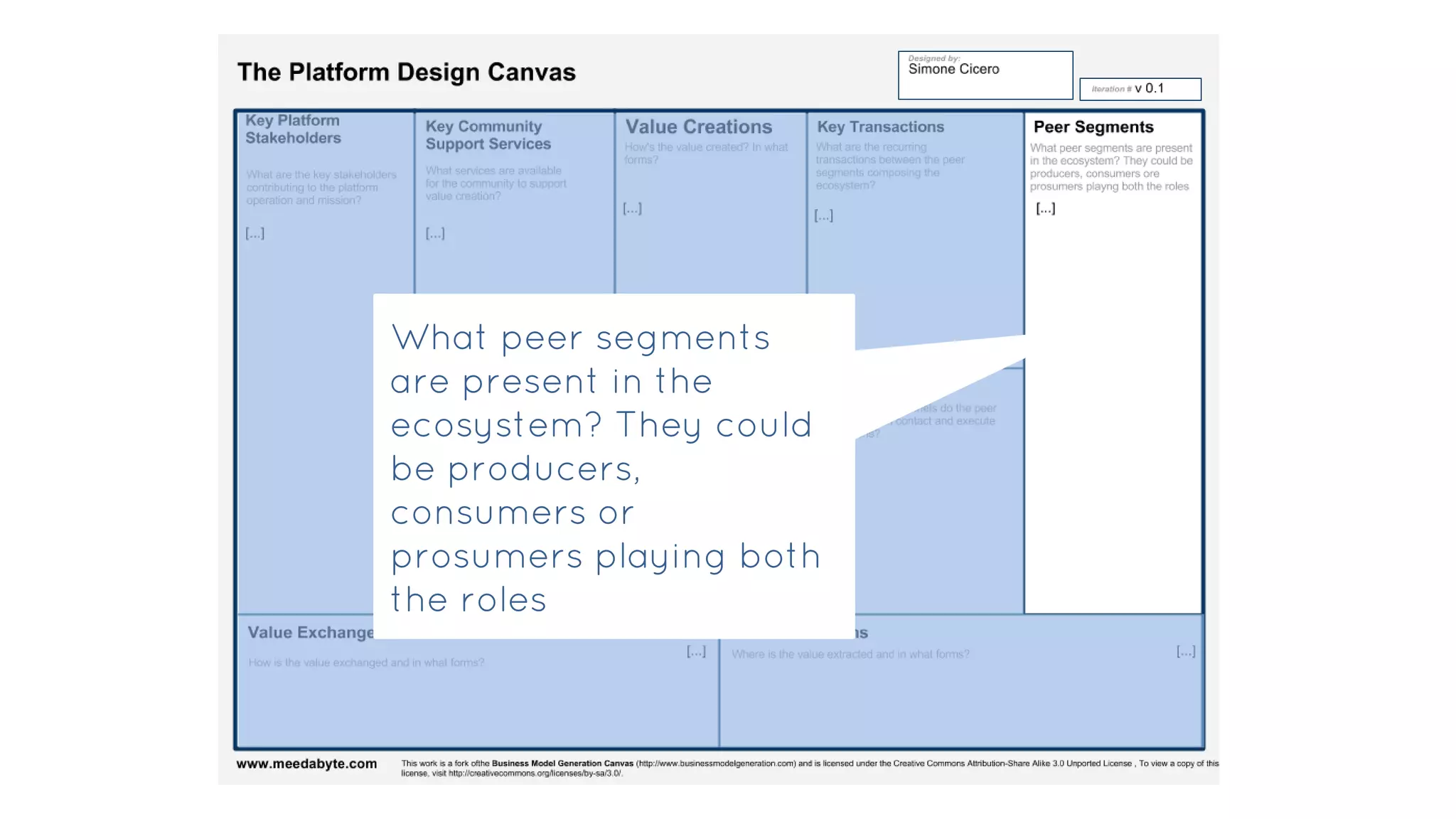 What peer segments
are present in the
ecosystem? They could
be producers,
consumers or
prosumers playing both
the roles
 
