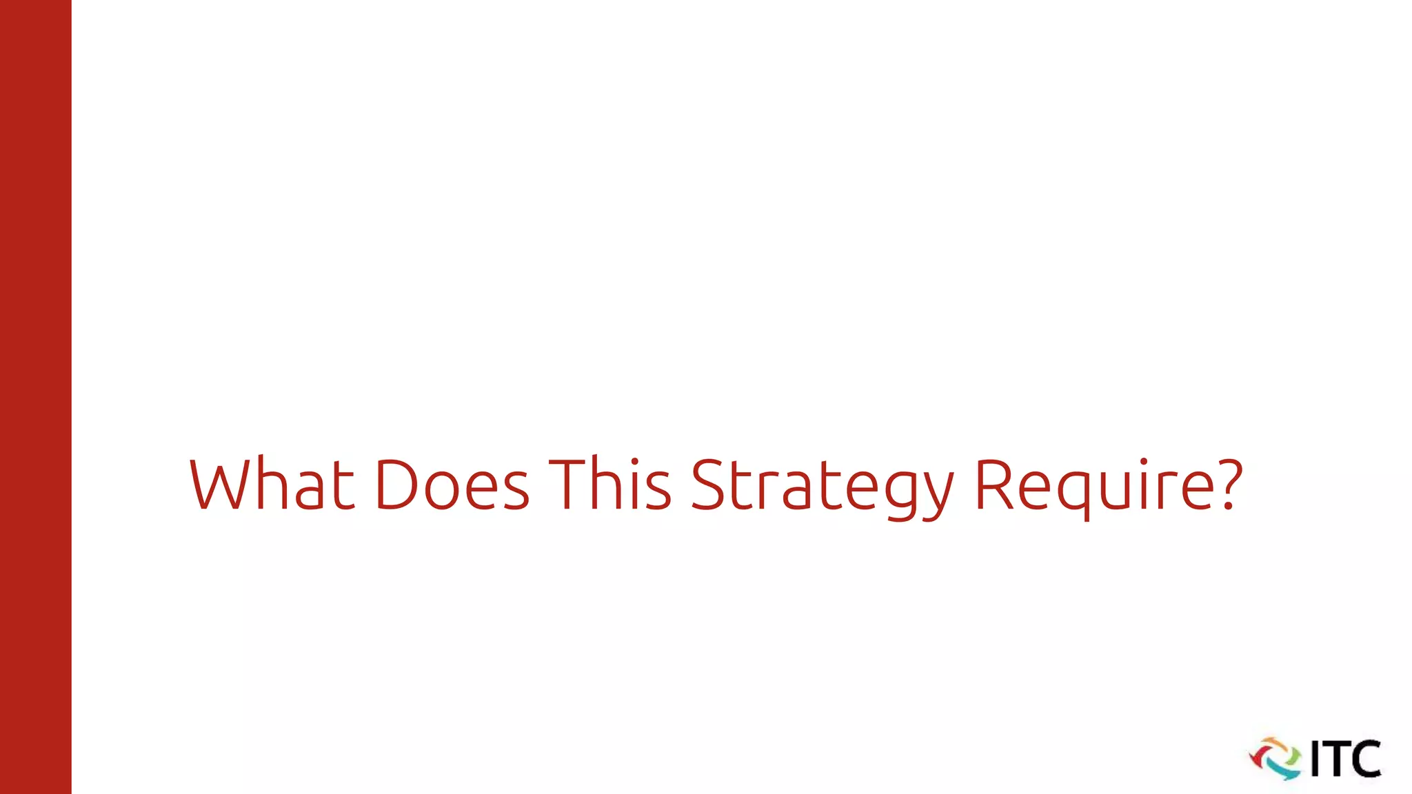 What Does This Strategy Require?
 