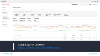 IPULLRANK.COM @ IPULLRANK
Google Search Console -
https://google.com/webmaster/tools
 