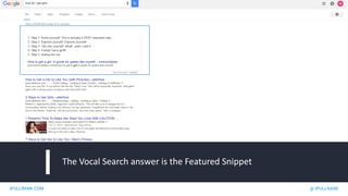 IPULLRANK.COM @ IPULLRANK
The Vocal Search answer is the Featured Snippet
 
