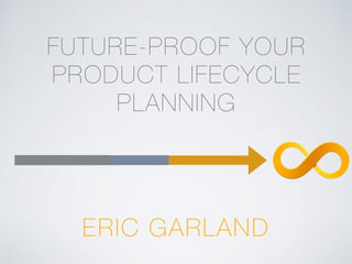 FUTURE-PROOF YOUR
PRODUCT LIFECYCLE
PLANNING
ERIC GARLAND
 