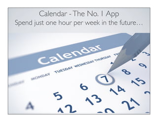 Calendar -The No. 1 App
Spend just one hour per week in the future…
 