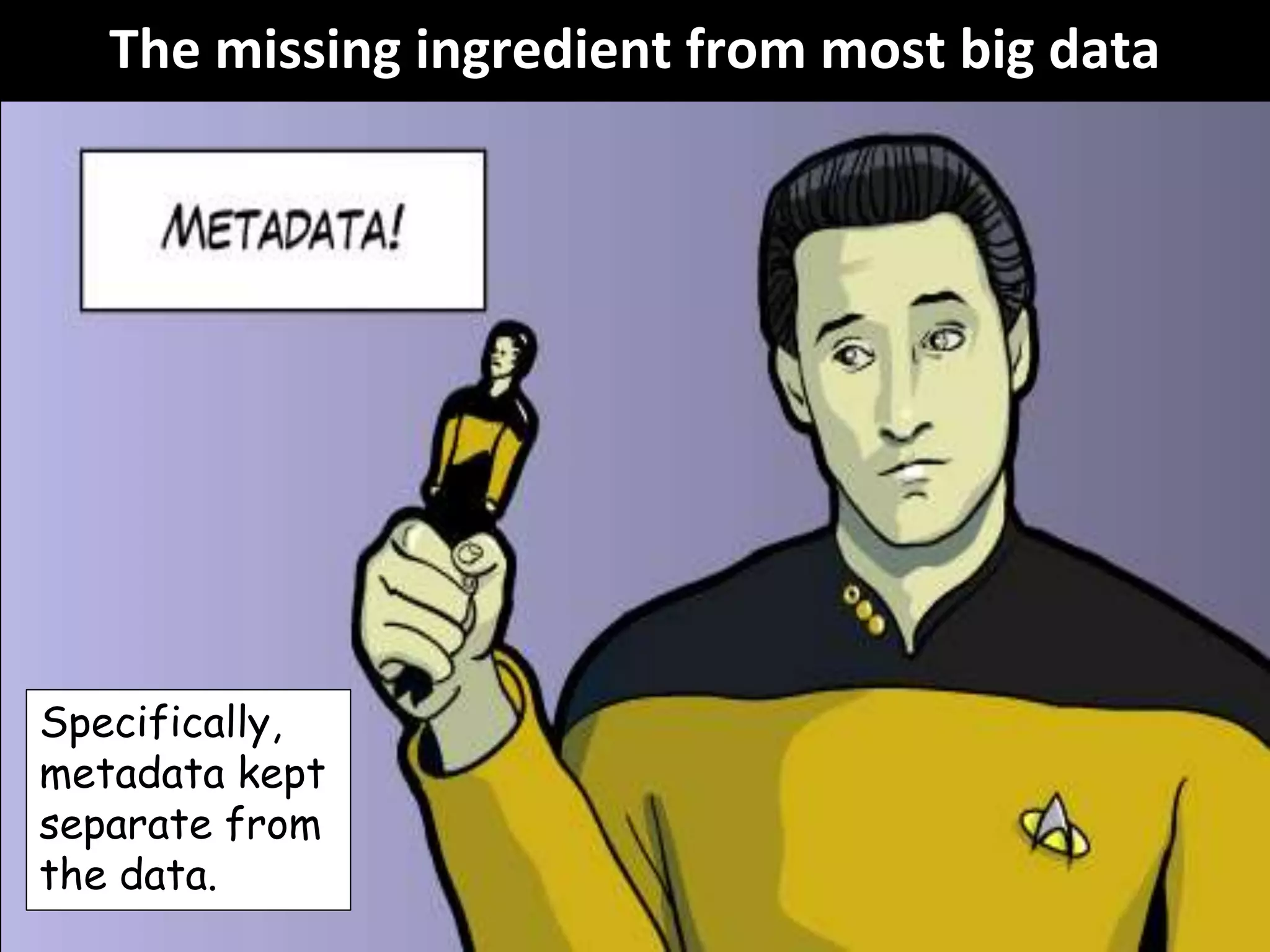 © Third Nature, Inc.
The missing ingredient from most big data
Specifically,
metadata kept
separate from
the data.
 