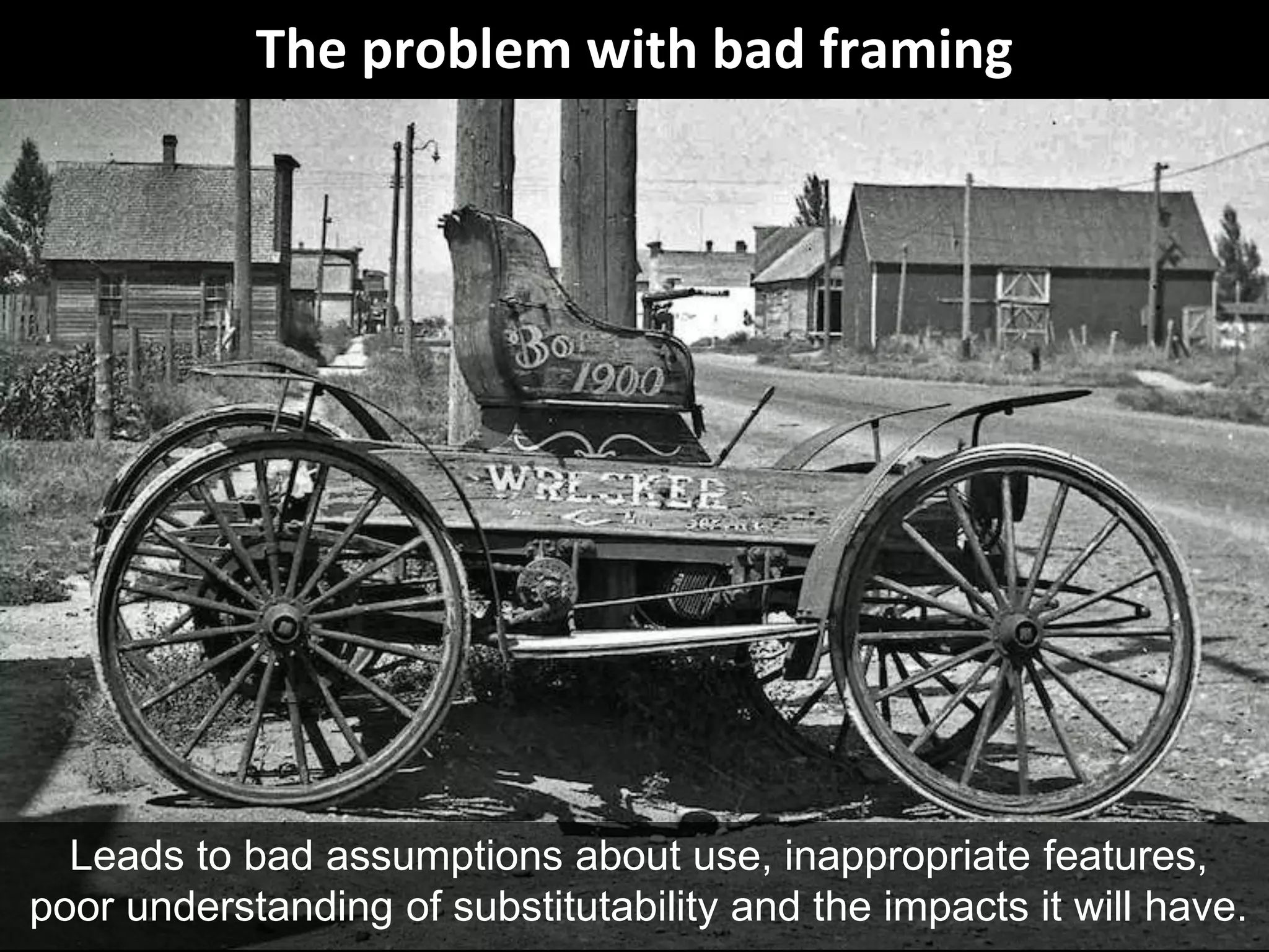 © Third Nature, Inc.
The problem with bad framing
s
Leads to bad assumptions about use, inappropriate features,
poor understanding of substitutability and the impacts it will have.
 