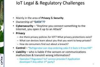 32
IoT Legal & Regulatory Challenges
 