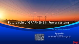 Future role of GRAPHENE in Power systems
The way to super conduction
Presented by
D. Nagasai
Electrical & Electronics Engineer
 